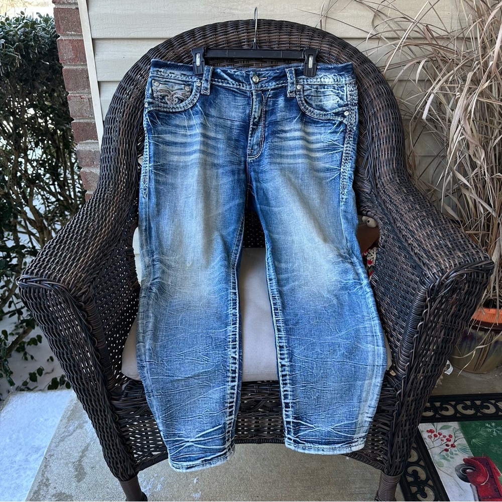 Rock Revival Rosewood Mid-Rise Ankle Skinny Jean 34x27 - Picture 4 of 12